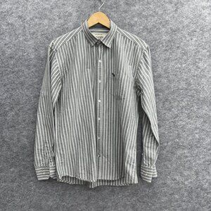 Abercrombie & Fitch Men's Button Up Casual Shirt 100% Cotton Silver Gray Size XL